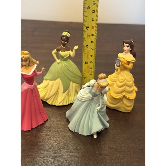Disney Princesses 3” Cake Topper 4 Toys Sleeping Beauty Belle Cinderella Tiana - Picture 16 of 16